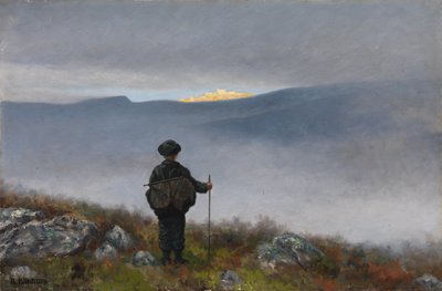 Ver, ver weg glinsterde het Soria Moria Paleis als Goud door Theodor Kittelsen